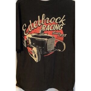 EdelBrock T-Shirt Men's XL Edelbrock Racing Since 1938 Black Logo Graphics